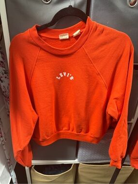 Levi's Orange Cropped Crewneck Sweatshirt